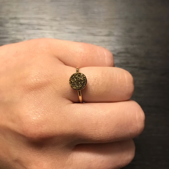 14K Gold Dipped Druzy Ring - Picture 1 of 3